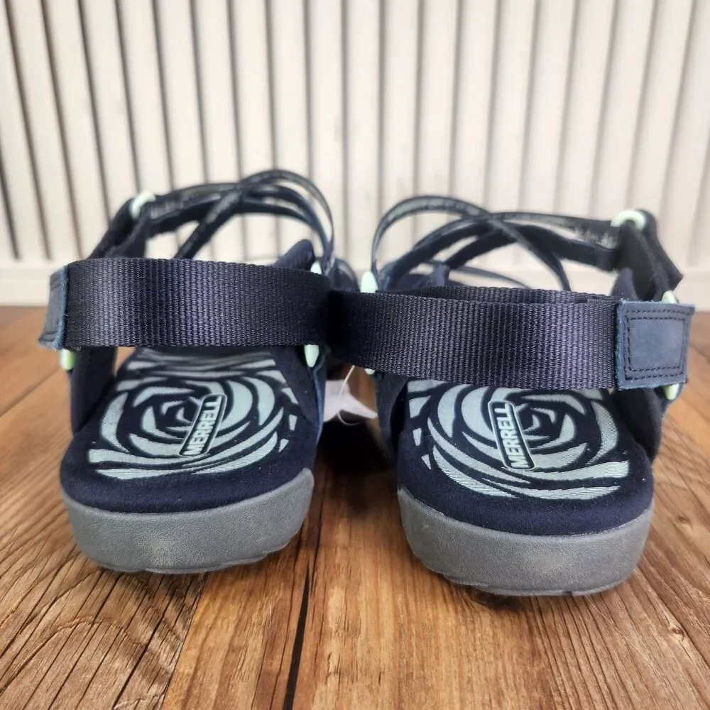 Merrell Terran 3 Cush Lattice Sandals Women Sz 11 Navy Blue Strappy Casual Shoes
